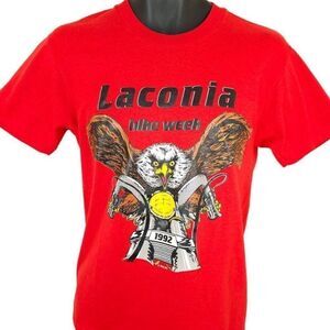 Laconia Bike Week T Shirt Mens Size Small Vintage 90s Bald Eagle Made In USA